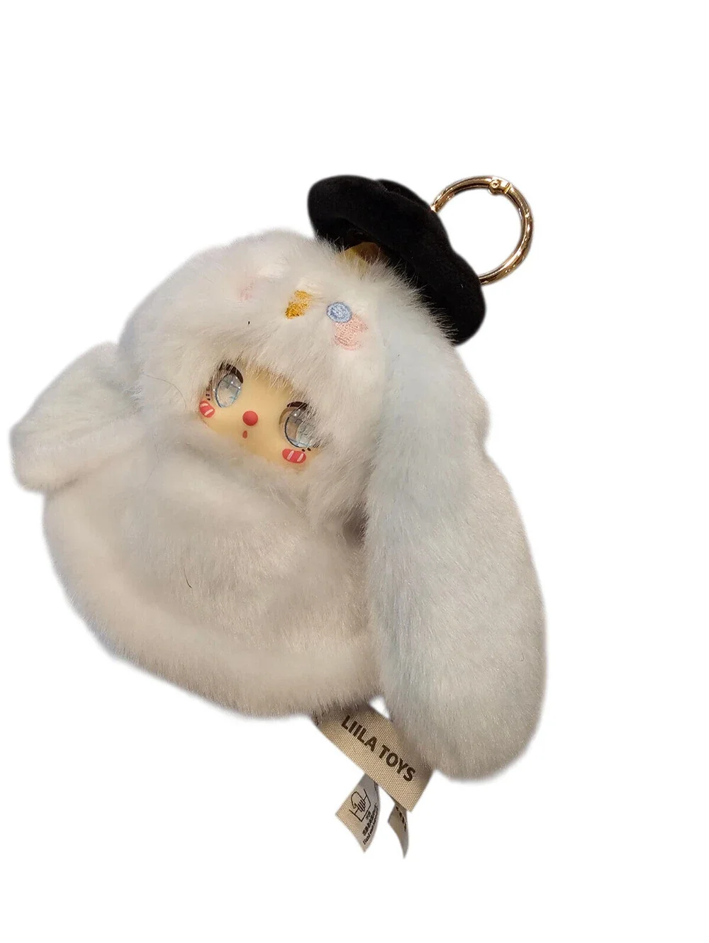 Liila Rainbow Candy Bunny vinyl plush pendant from Liila Toys Keychain White